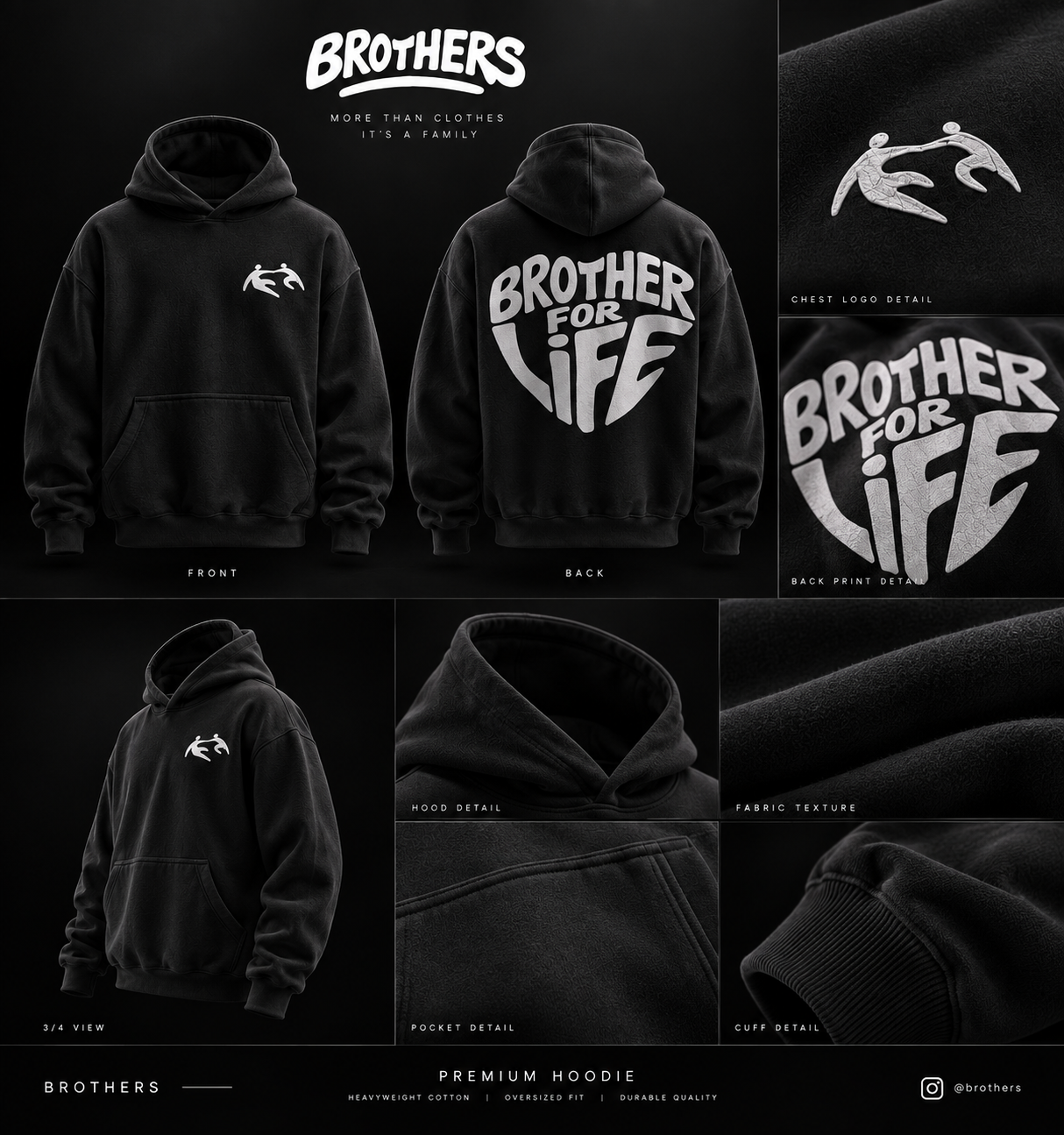 Hoodie black brothers_1