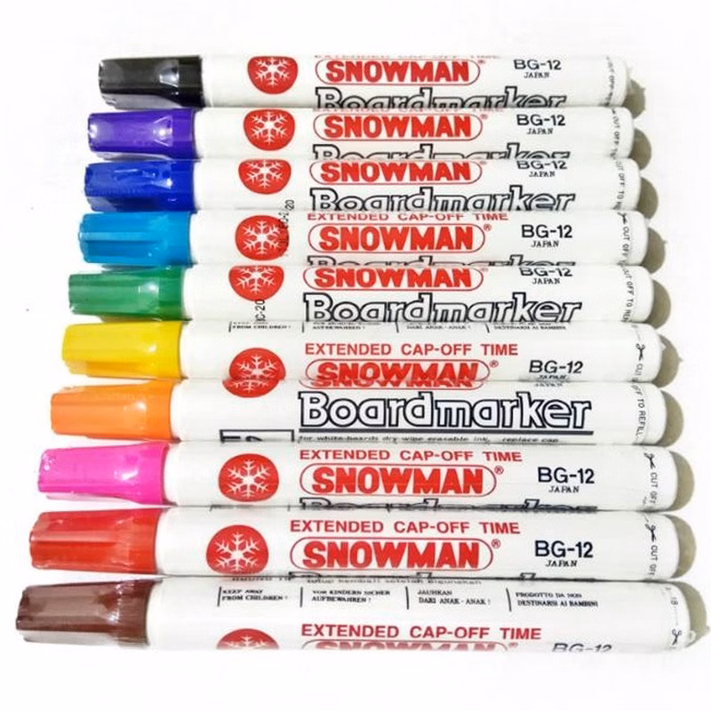 Snowman Boardmarker BG-12 – Spidol Whiteboard / Spidol Papan Tulis