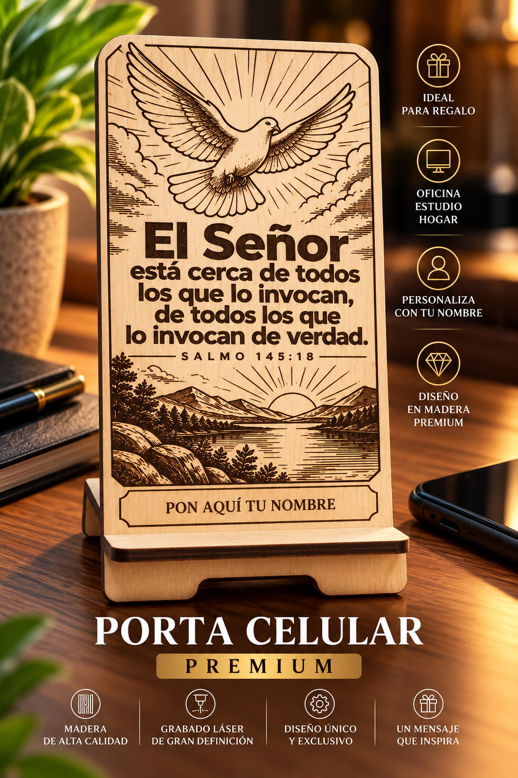 Porta Celular – Salmo 145:18 | Dios Está Cerca_0