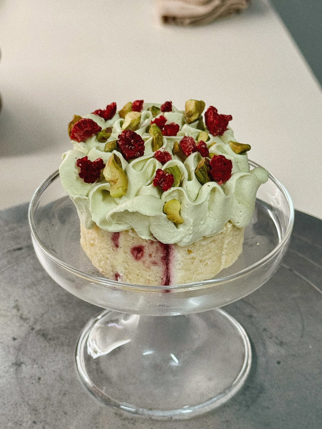 Raspberry & Pistachio Cream Slice