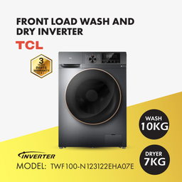 TCL FRONT LOAD WASHER + DRYER 10KG / 7KG (TWF100-N123122EHA07E)