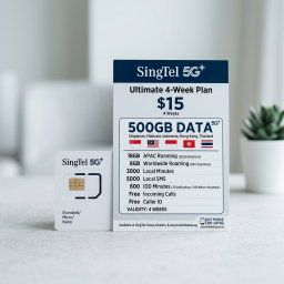 SingTel 5G+ $15 500GB (SG + MY + ID + HK + TH Roaming) Ultimate 4-Week Plan