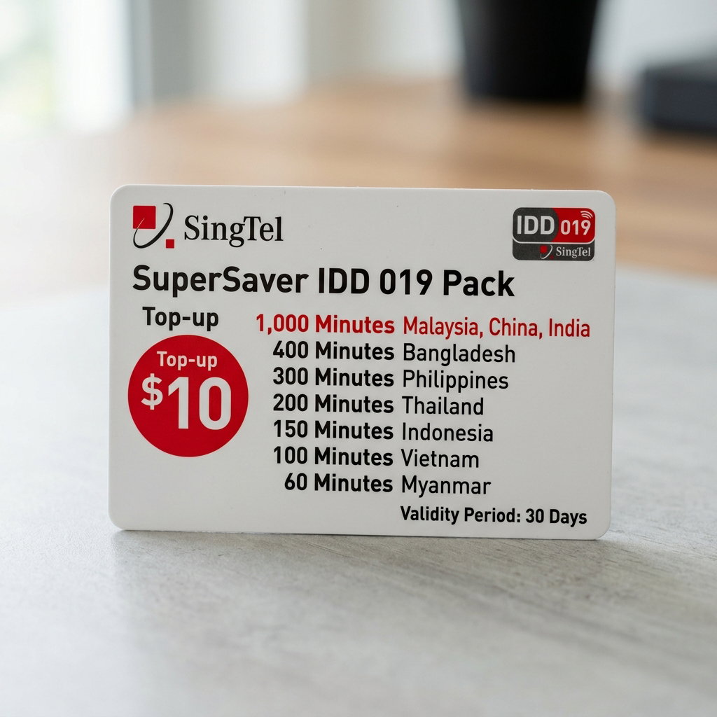 SingTel $10 SuperSaver IDD 019 Pack
