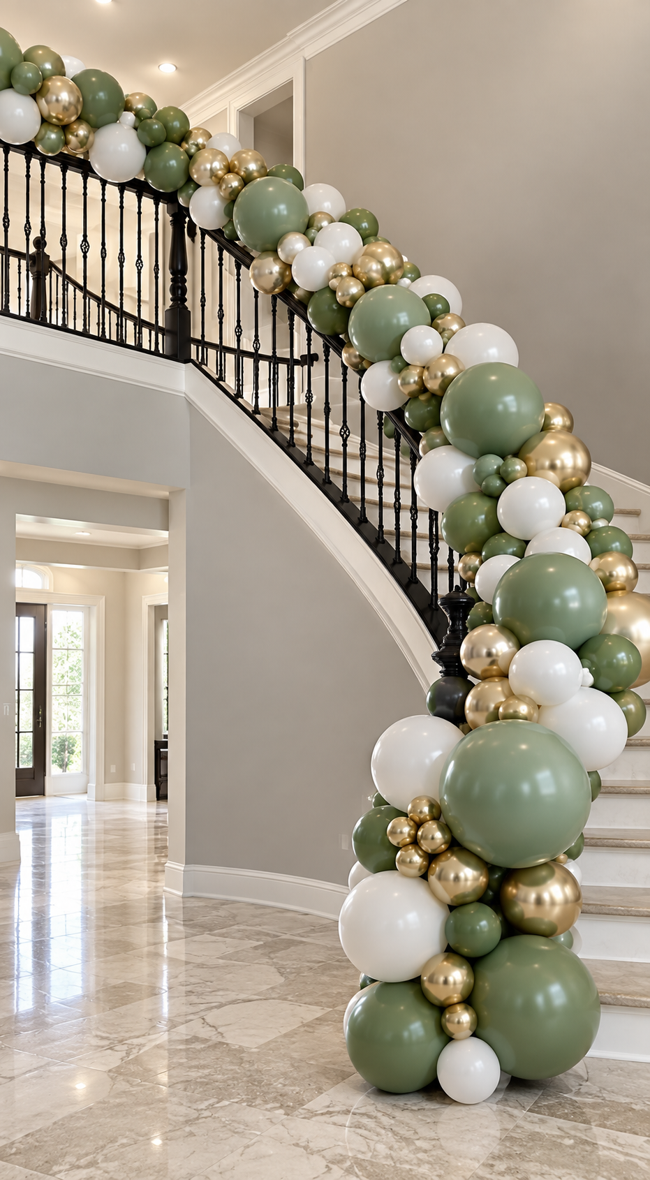 Balloon Garland on Railing
