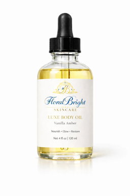 FloralBright Luxe Amber Body Oil: