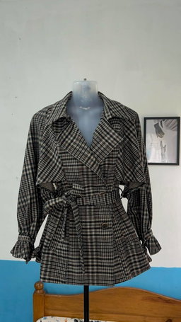 Plaid Belted Jacket