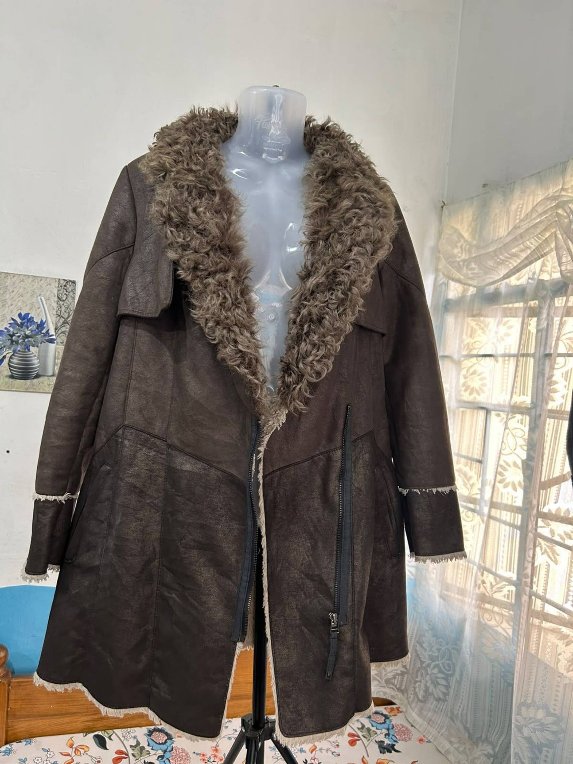 Brown Shearling Long Coat