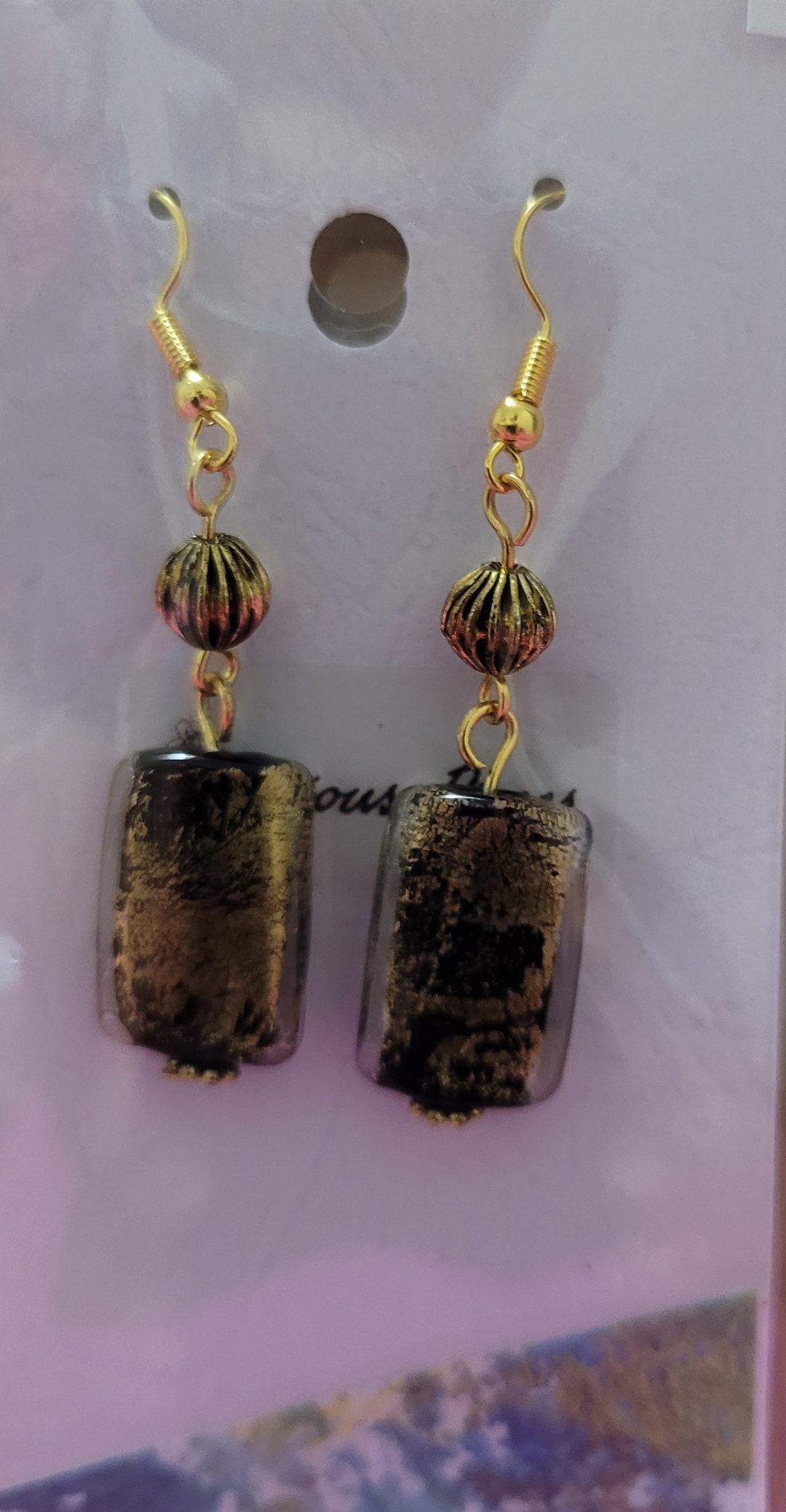 Black and gold earrings 