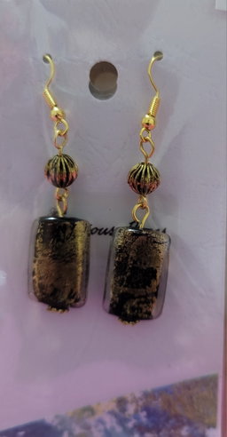 Black and gold earrings 