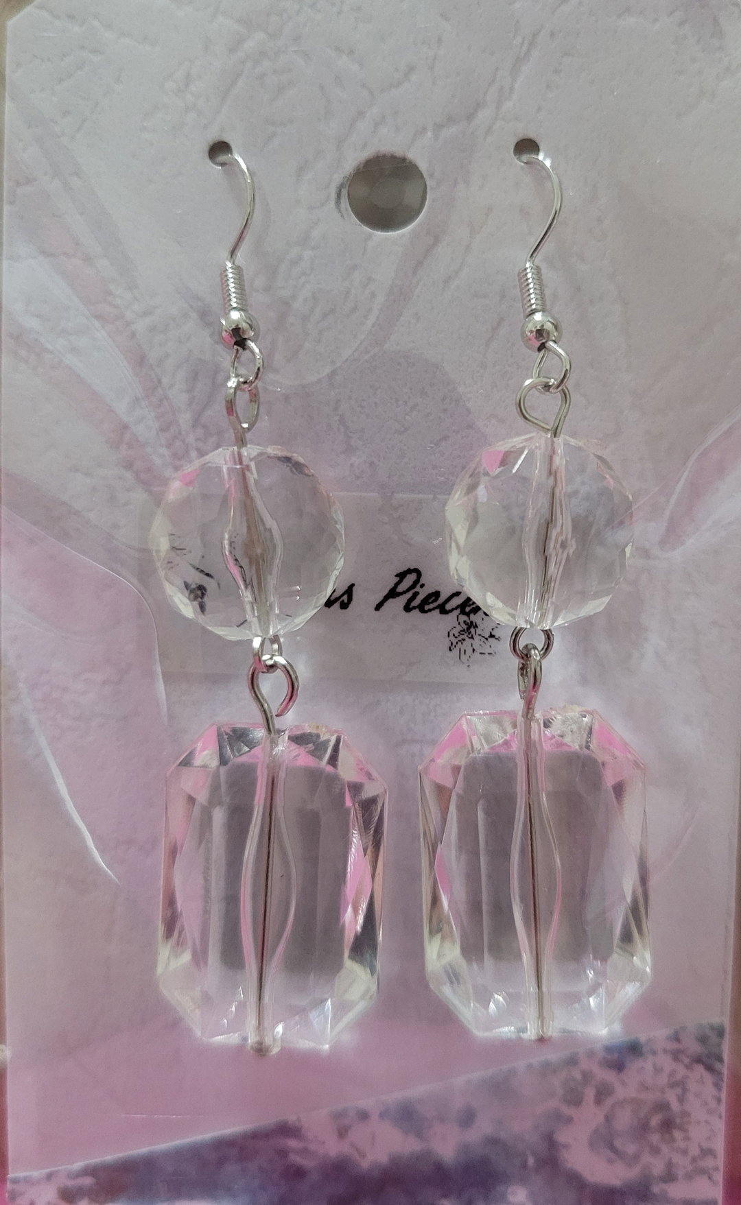 Clear acrylic bead earrings 