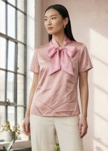 Blus Satin Pink Pita Ribbon