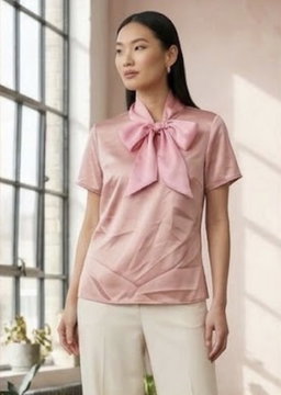 Blus Satin Pink Pita Ribbon