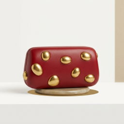 Glitz Red Gold-Studded Mini Clutch
