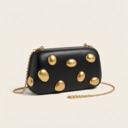 Glitz Black Gold-Studded Mini Clutch