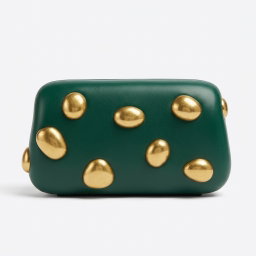 Glitz Green Gold-Studded Mini Clutch