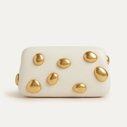 Glitz White Gold-Studded Mini Clutch
