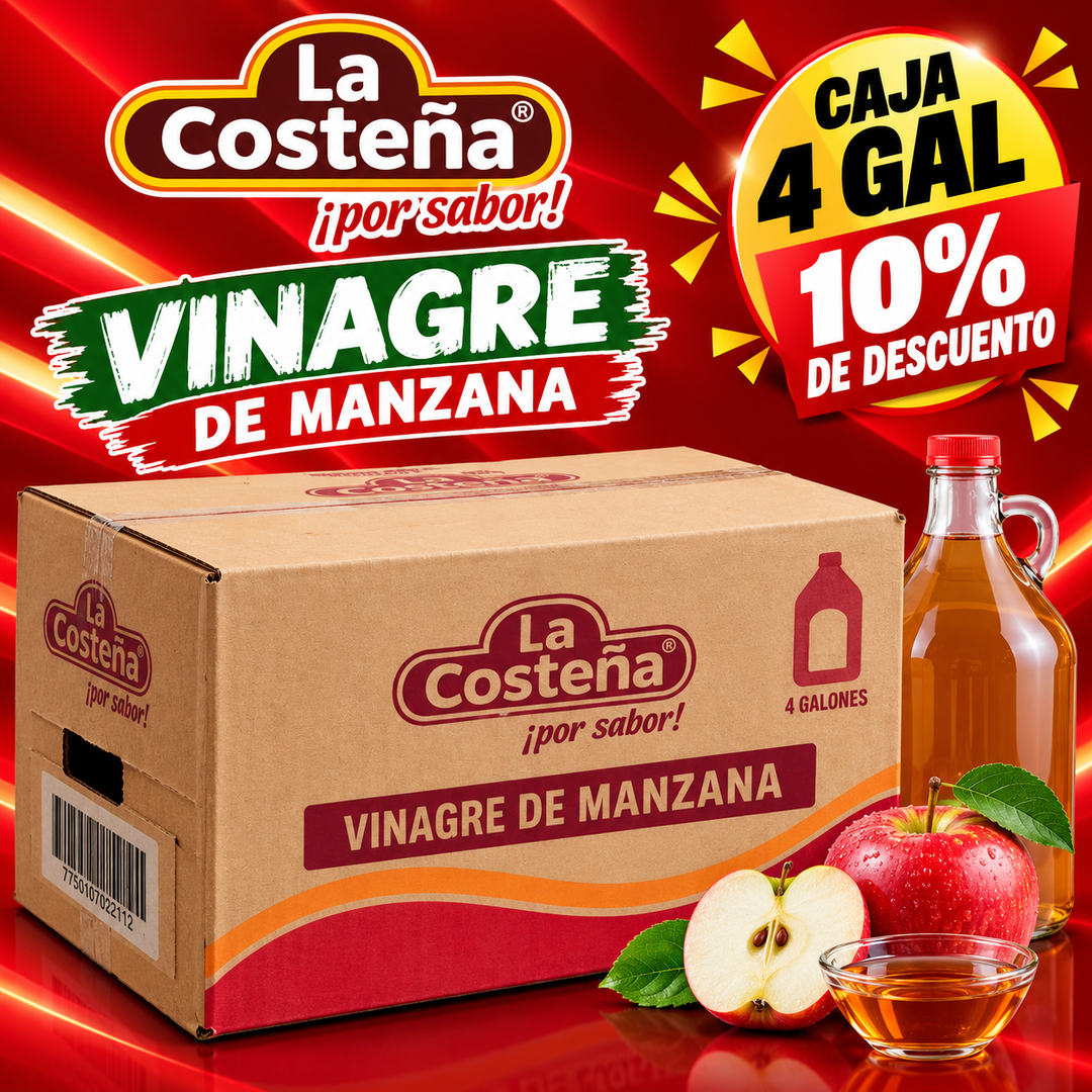 X CAJA DE VINAGRE DE MANZANA LA COSTEÑA CON 4 PZ