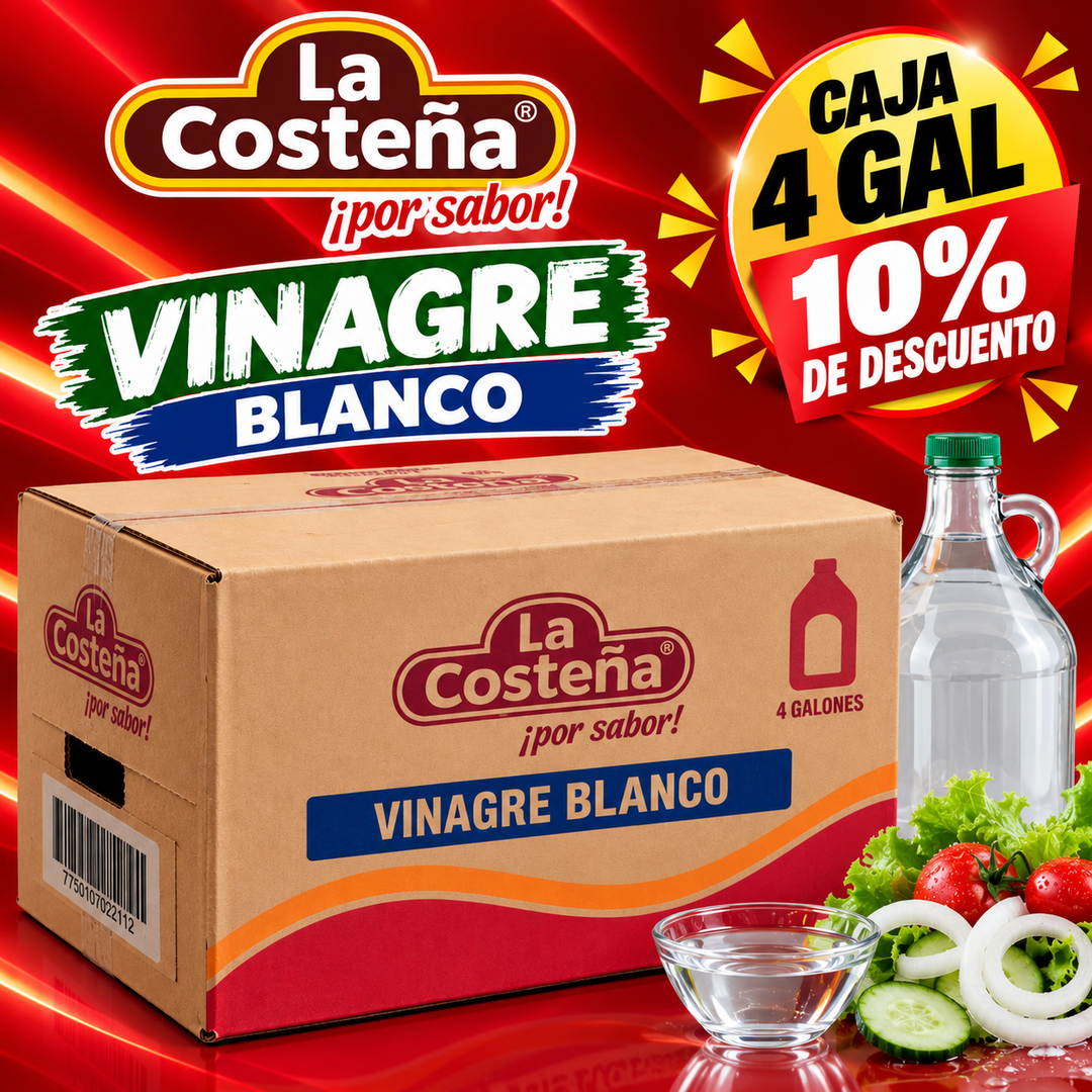 X CAJA DE VINAGRE BLANCO LA COSTEÑA CON 4 PZ 