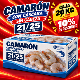 X CAJA DE CAMARON GRANDE (21/25)  KG VARIABLE (20,22 o 24 KG)
