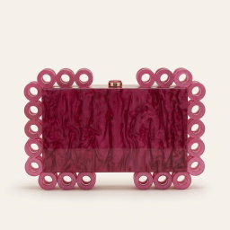 Glitz Beaded Frame Clutch - Pink