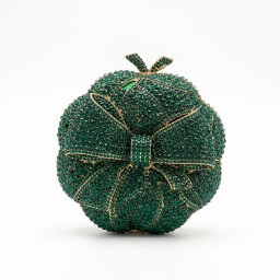 Glitz Emerald Crystal Apple Clutch