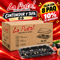 X CAJA DE CONTENEDOR Y TAPA .6 1 CON 8 PAQ 