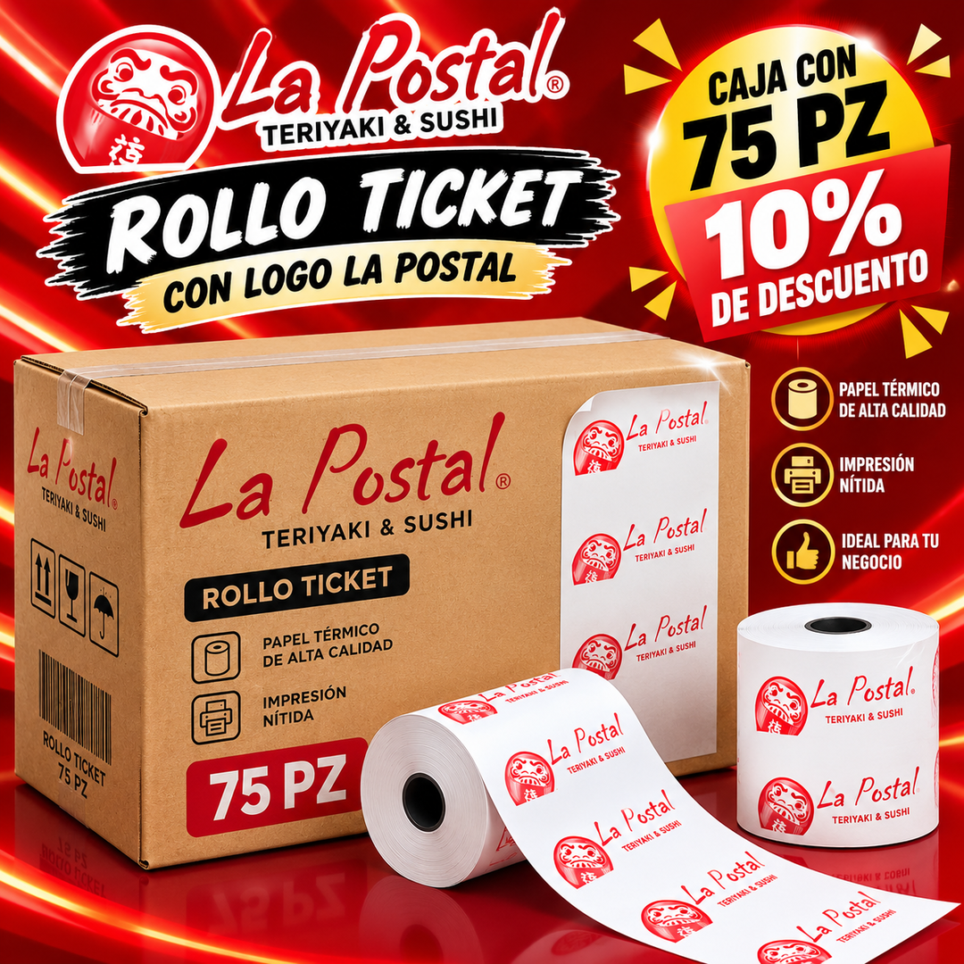 X CAJA ROLLO TICKET CON 75 PZ