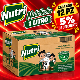 X CAJA DE NUTRILECHE 1 LT  CON 12 PZ