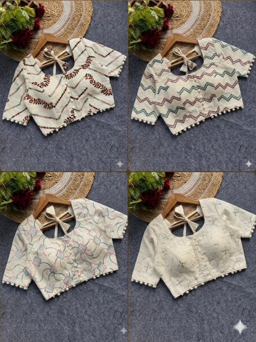 KHADI SHORT SLEEVE BLOUSE