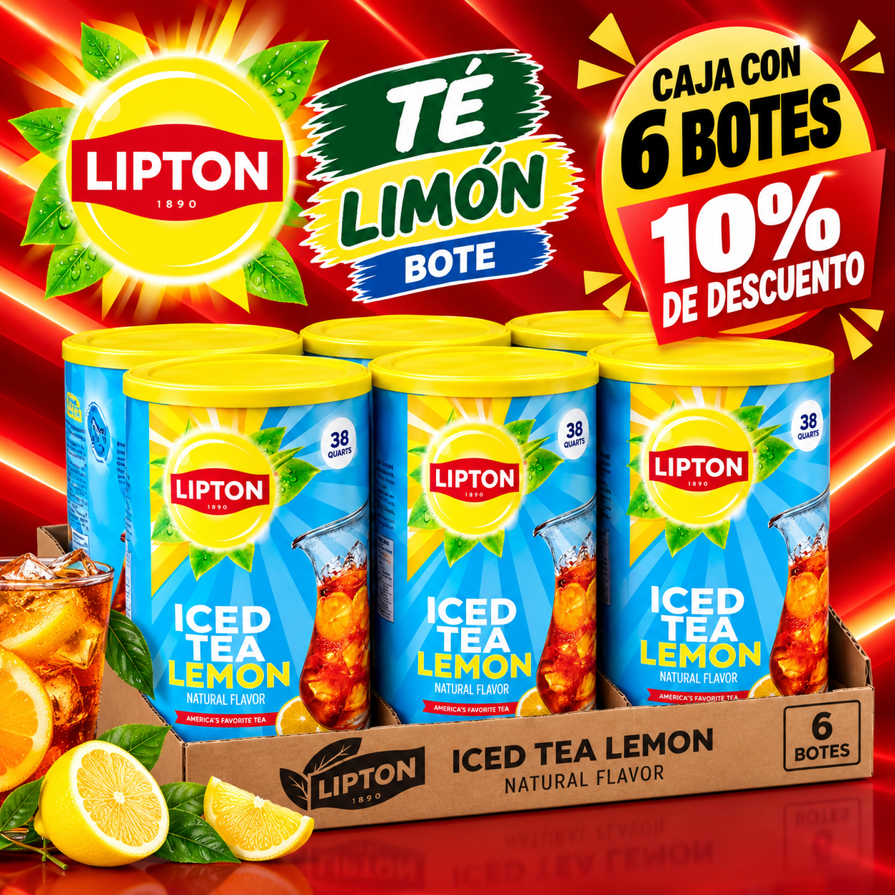 X CAJA DE  TE LIPTON BOTE 2.54 KG  CON 6 PZ_0