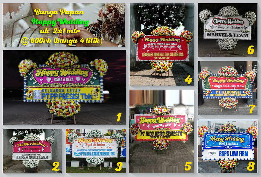 Bunga papan wedding 600k