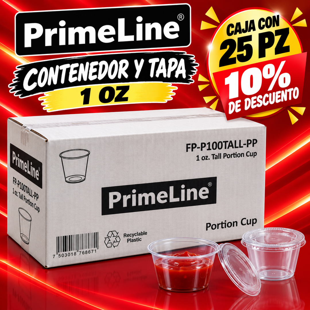 X CAJA CONTENEDOR Y TAPA DE 1 OZ CON 25 PAQ 