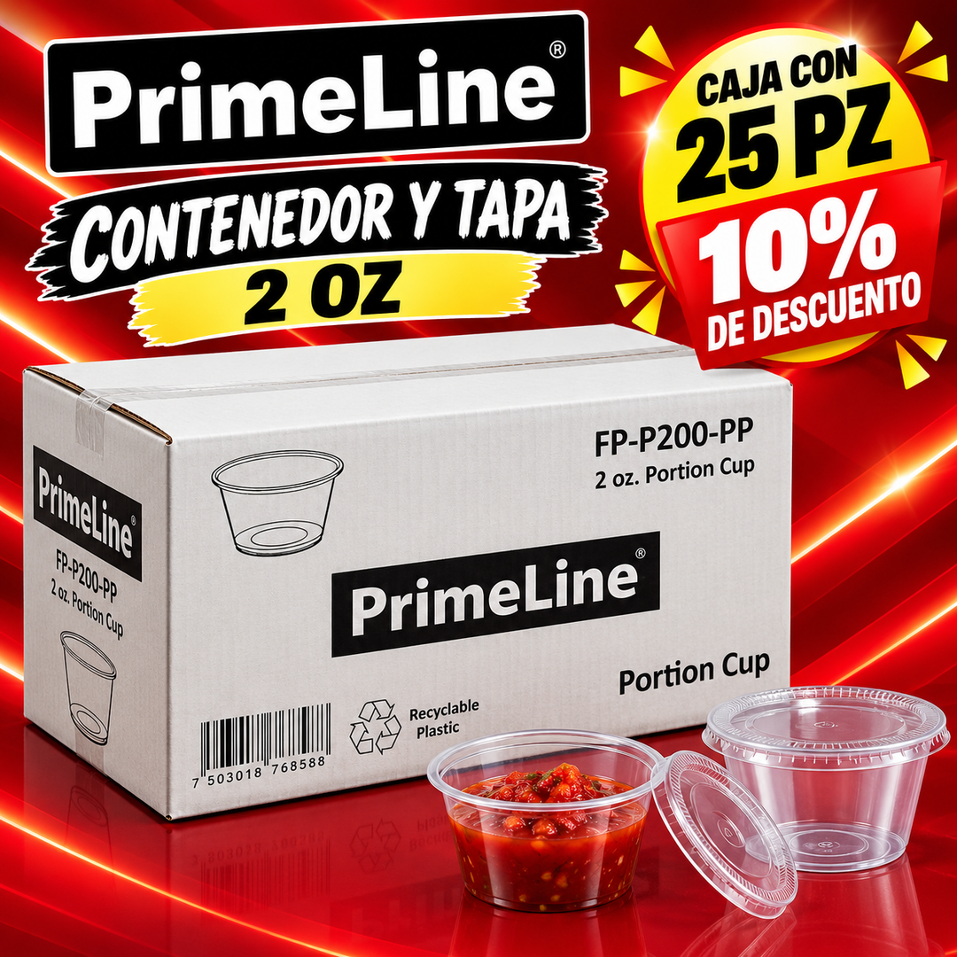 X CAJA DE CONTENEDOR Y TAPA DE 2 OZ CON 25 PAQ