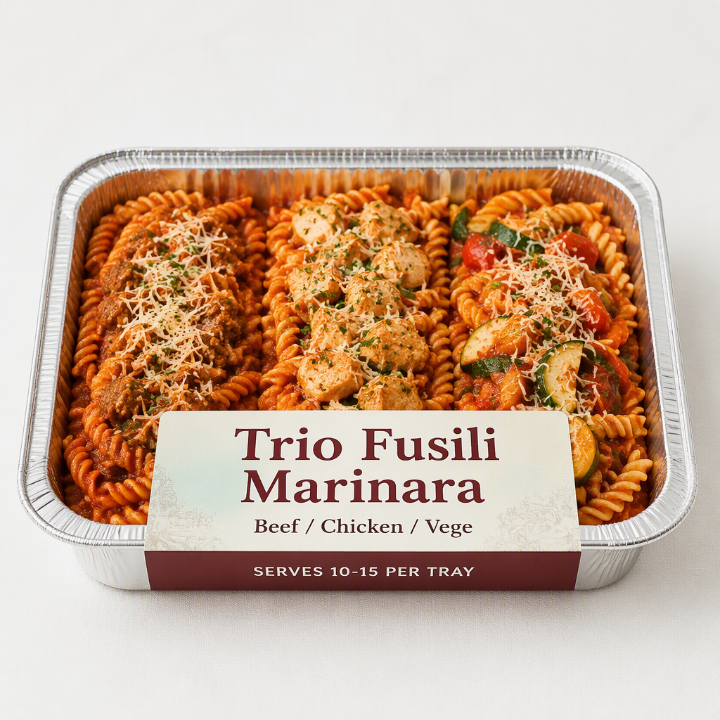 Trio Fusili Marinara (Beef/Chicken/Vege)