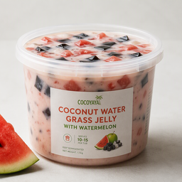 Coconut Water Grass Jelly with Watermelon