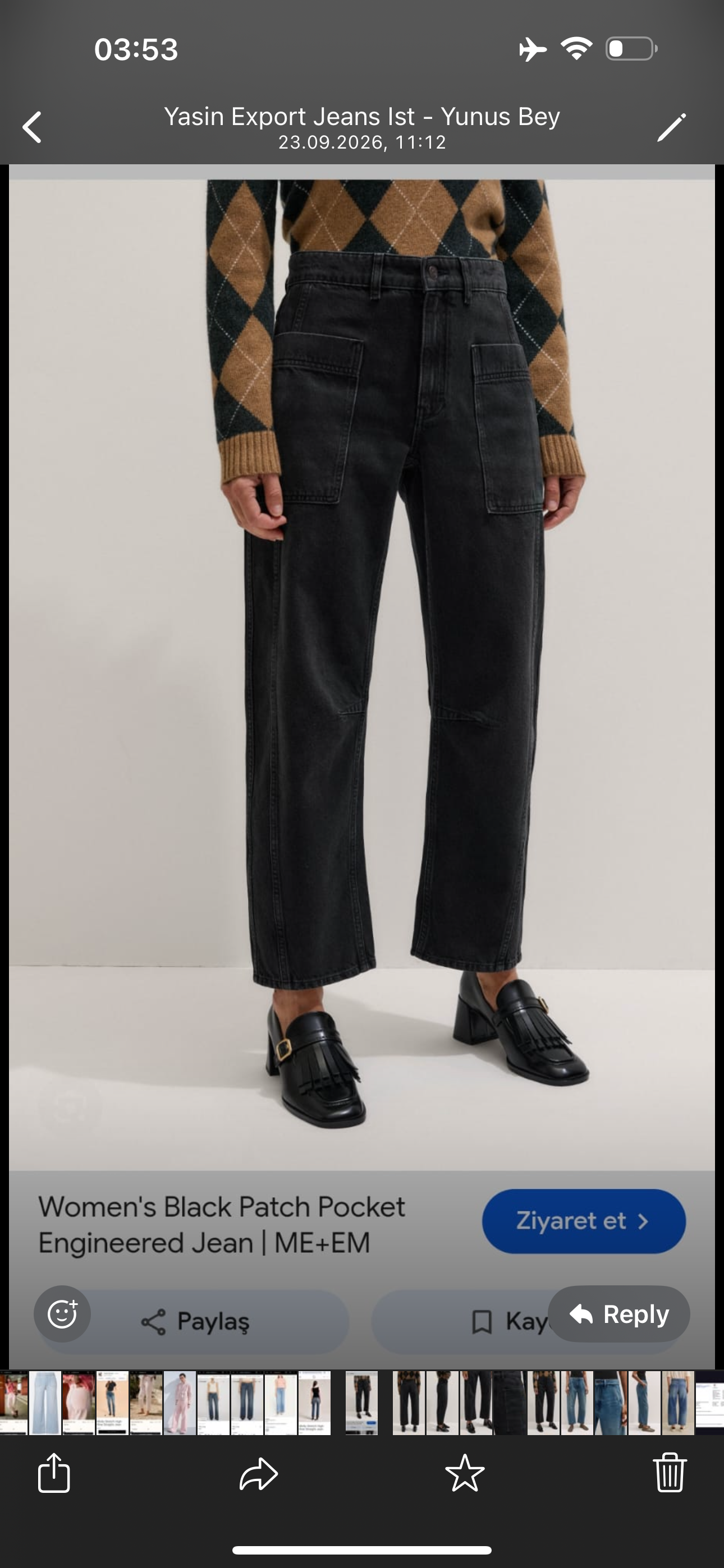 ME+EM Black Patch Pocket Engineered Jeans_0