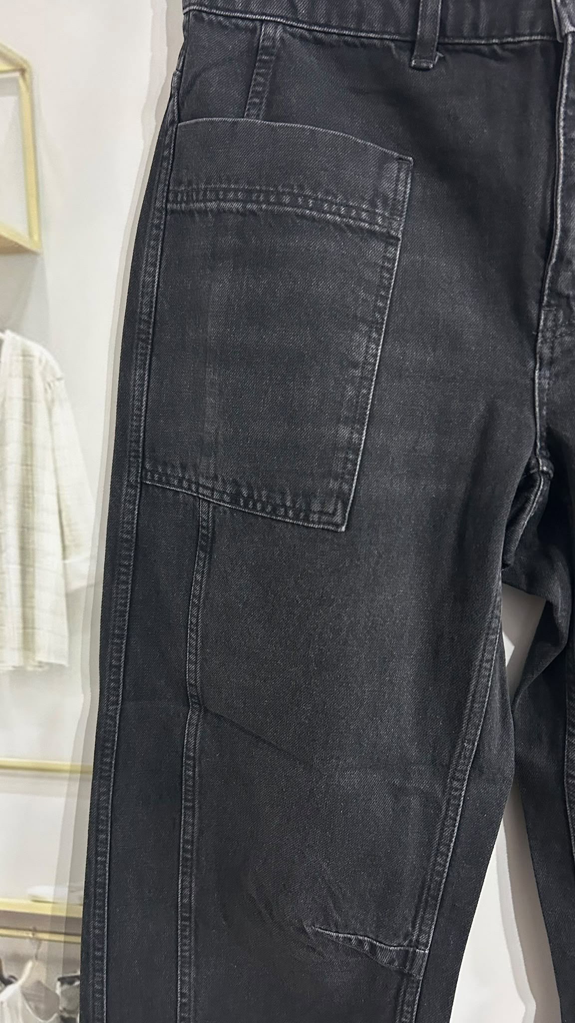 ME+EM Black Patch Pocket Engineered Jeans_4