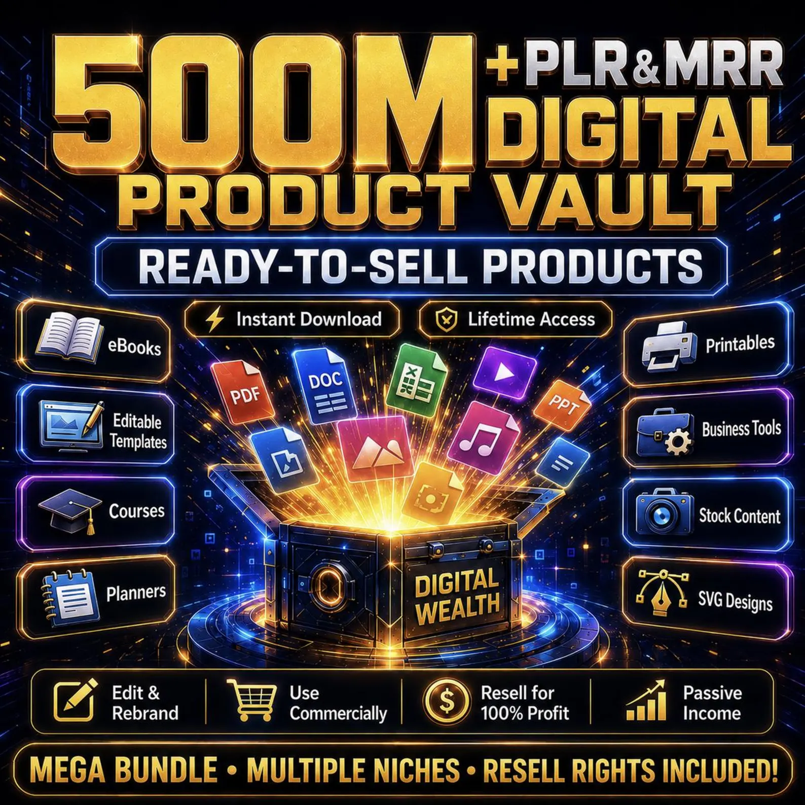 500 Million+ PLR & MRR Digital Products Bundle (Digital Download)_0