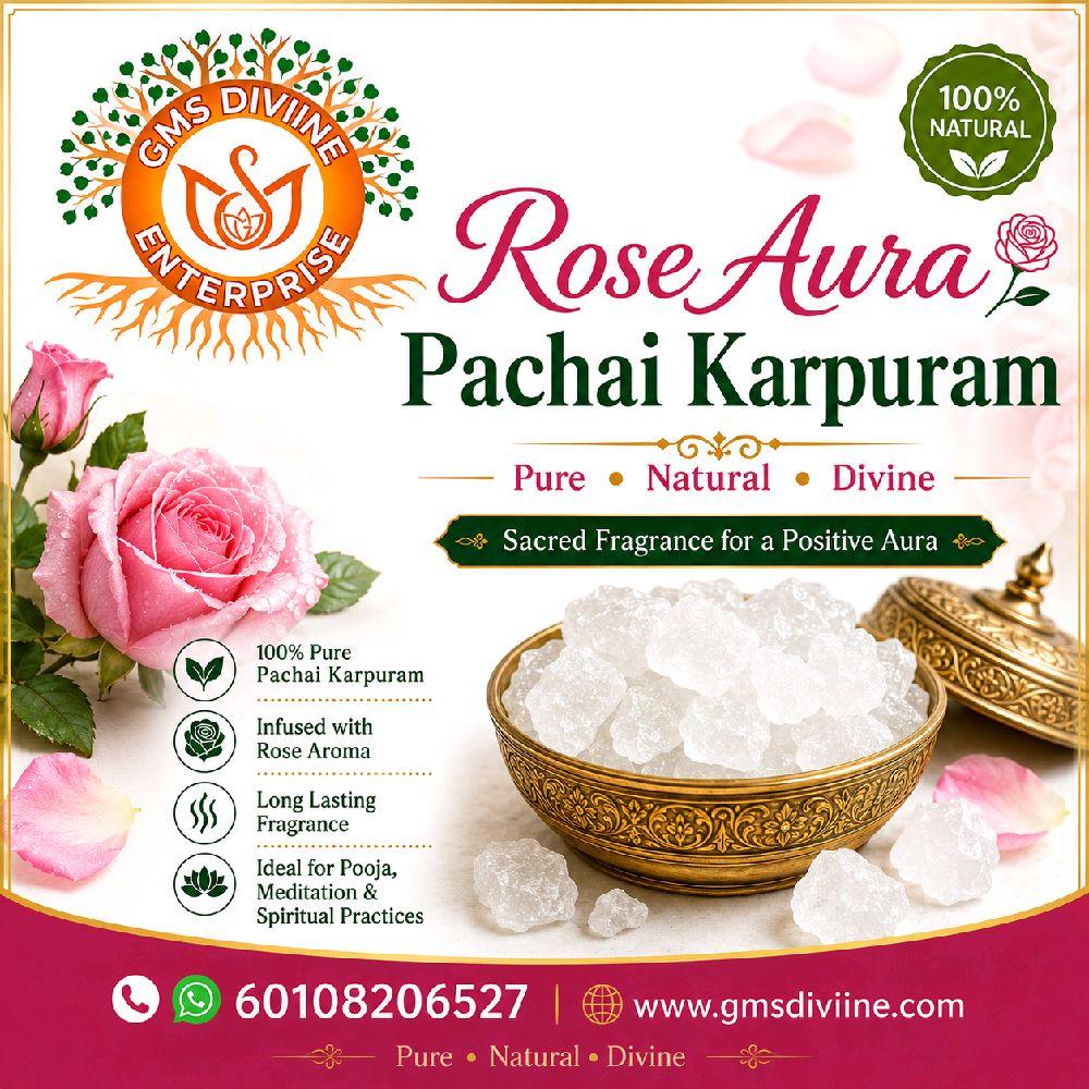 GMS Rose Aura Pachai Karpuram with Luxury Aroma