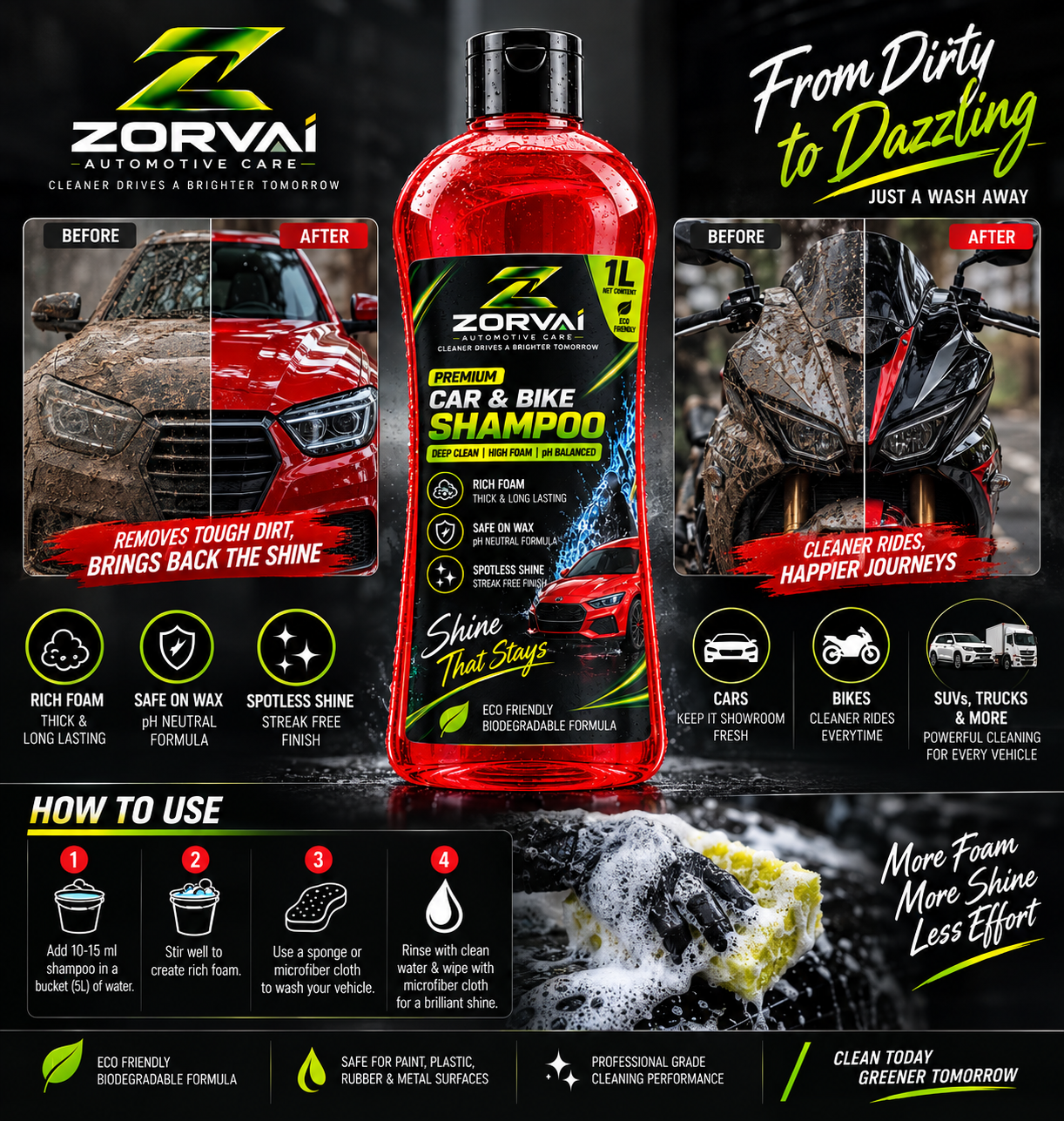 ZORVAI SNOW FOAM SHAMPOO 1L_0
