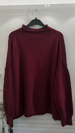 Free People Burgundy Torres Roll Neck Sweater