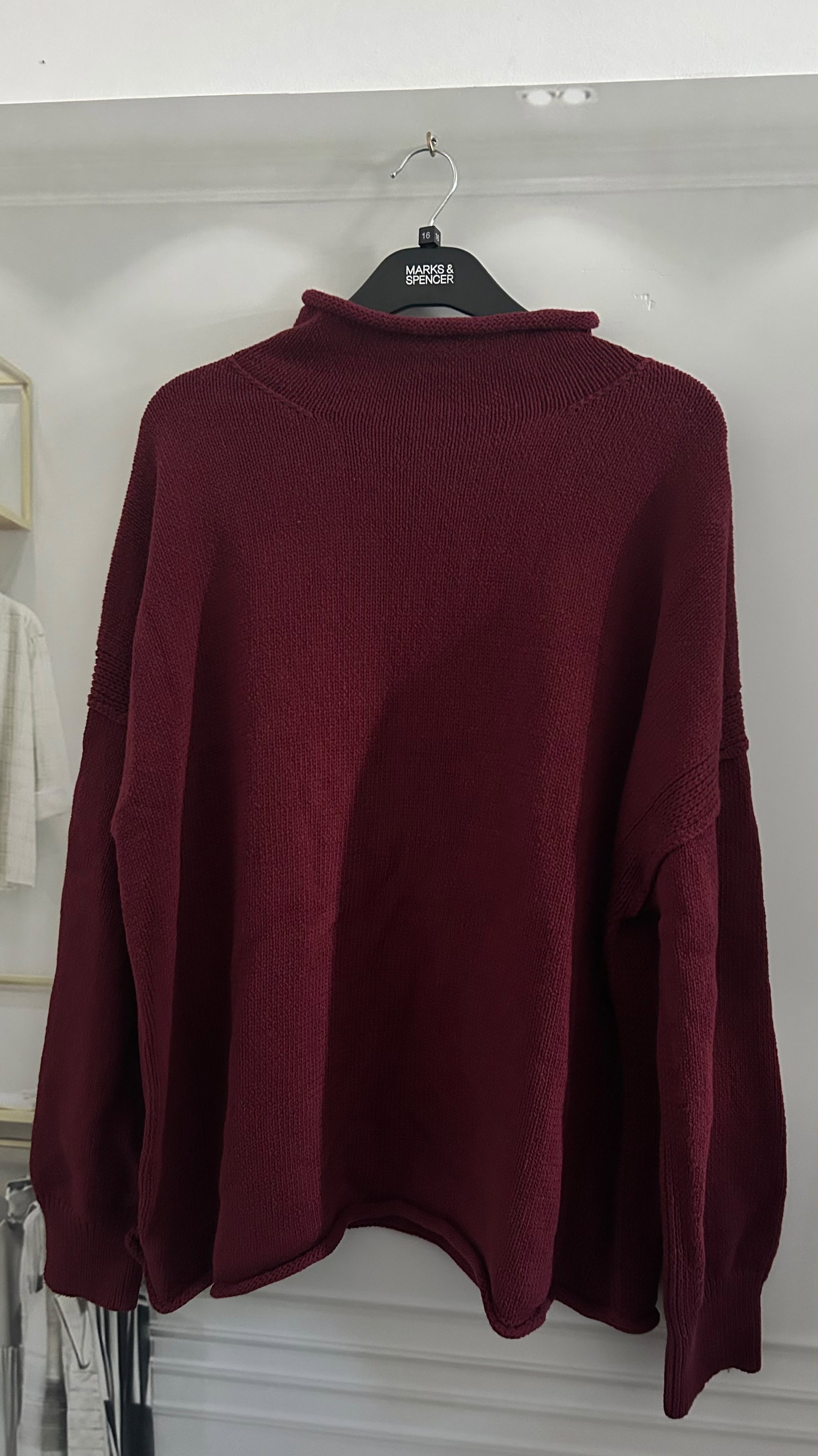Free People Burgundy Torres Roll Neck Sweater_3