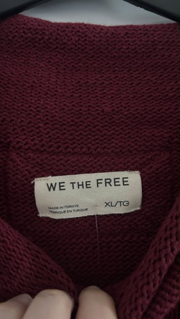 Free People Burgundy Torres Roll Neck Sweater
