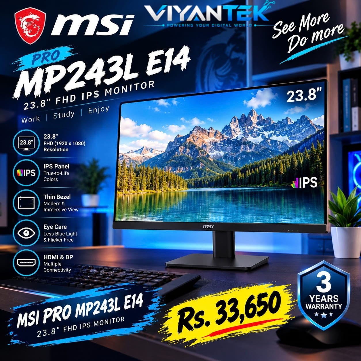 MSI PRO MP243L E14 IPS 23.8" MONITOR_0