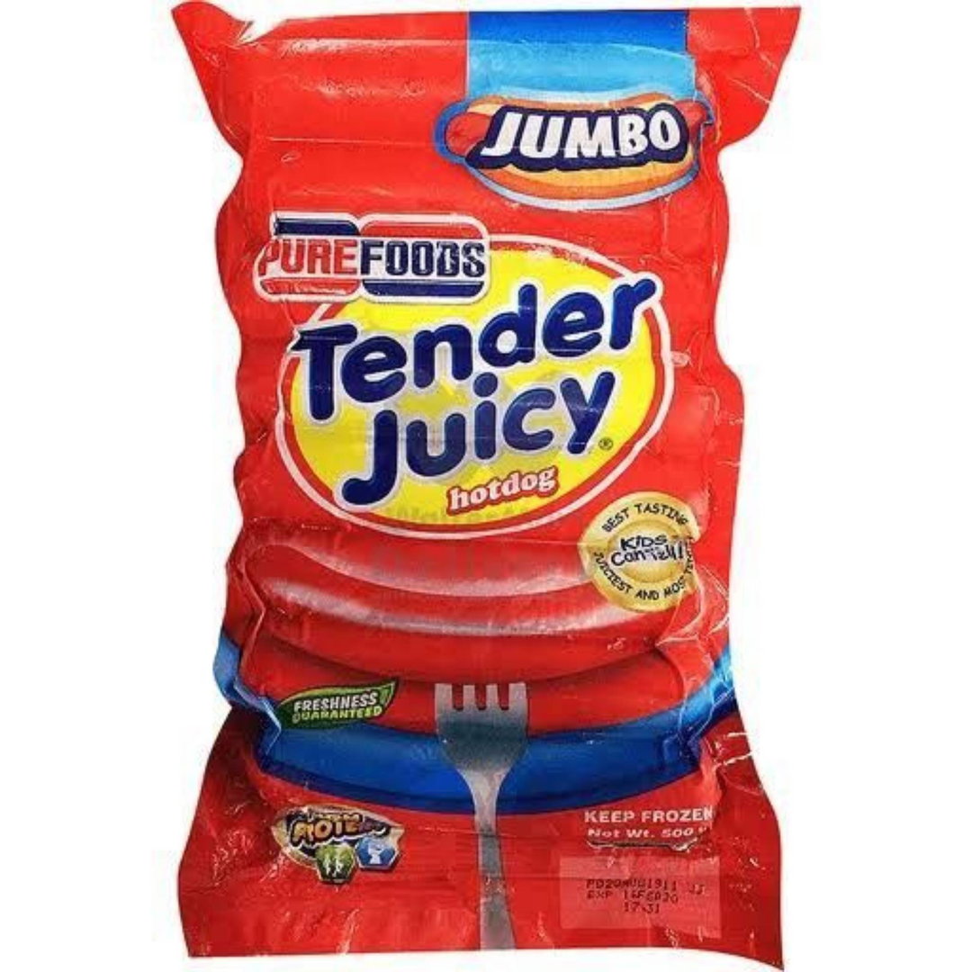 Purefood's Tender Juicy Hotdog Jumbo 500grams