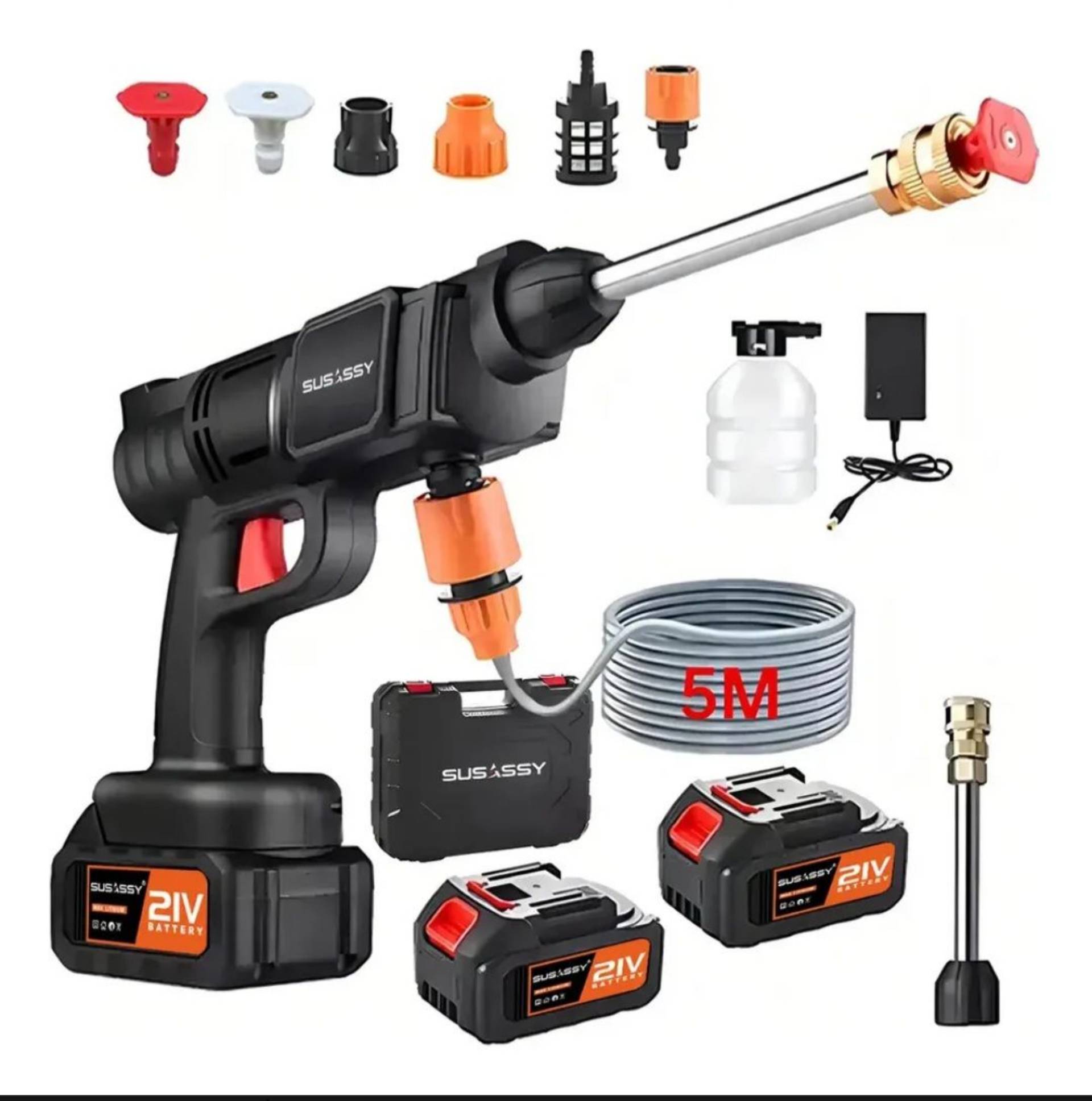 Hidrolavadora Inalambrica Kit completo manguera 5mts | Entrega inmediata en Playa del Carmen 📍_0