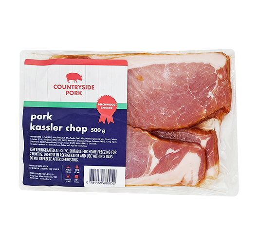 PORK KASSELER CHOPS SMOKED FSH COUNTRY SIDE PORK 500G Code: FLSKC-U <<< Econo Foods >>>