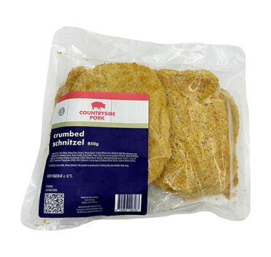 PORK SCHNITZEL CRUMBED COUNTRY SIDE PORK 850G Code: CSPSC-U <<< Econo Foods >>>