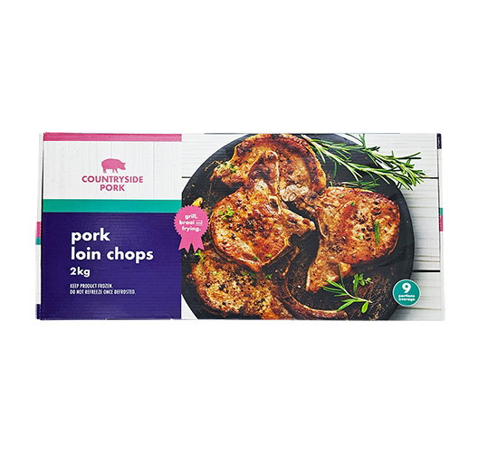 PORK LOIN CHOPS COUNTRY SIDE PORK 2KG Code: PLCHOP <<< Econo Foods >>>