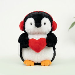 Pinguin cu casti si inima 25CM